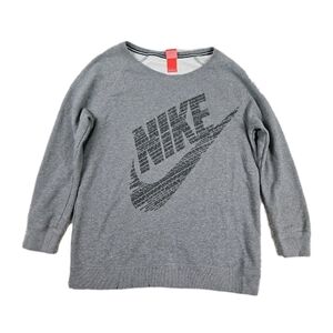 Nike Gray Womens Oversized M Sweatshirt There Is No Finish Line Swoosh Spellout